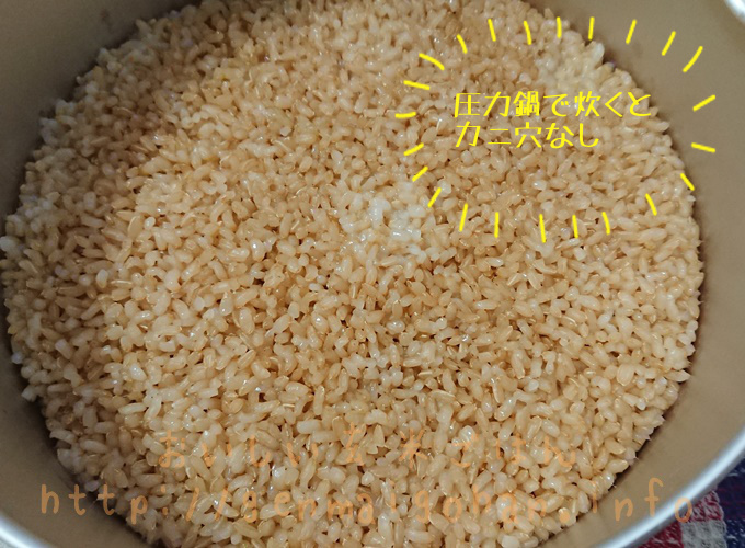 マジックブラウンの玄米炊きあがり